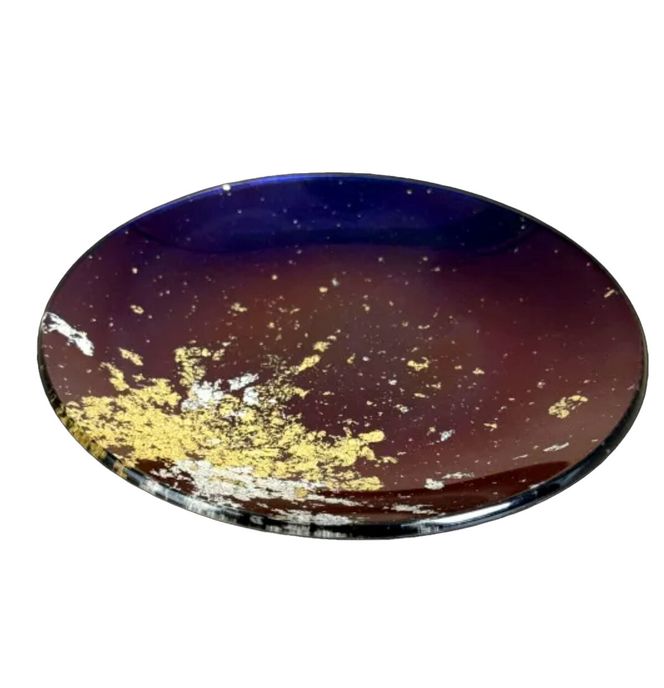 丸小皿 マジョ（金箔）ブルー［NF178］ 303446_CU90082VC02