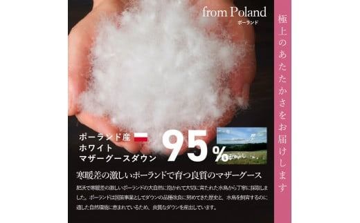 【甲州羽毛2枚合わせふとん】 布団 ポーランドプレミアムマザーグースダウン95%超長綿 ホワイト (シングル～キング) お任せ掛けふとんカバー付 寝具 布団 羽毛布団 2枚合わせふとん 回収キット付き 山梨 富士吉田
