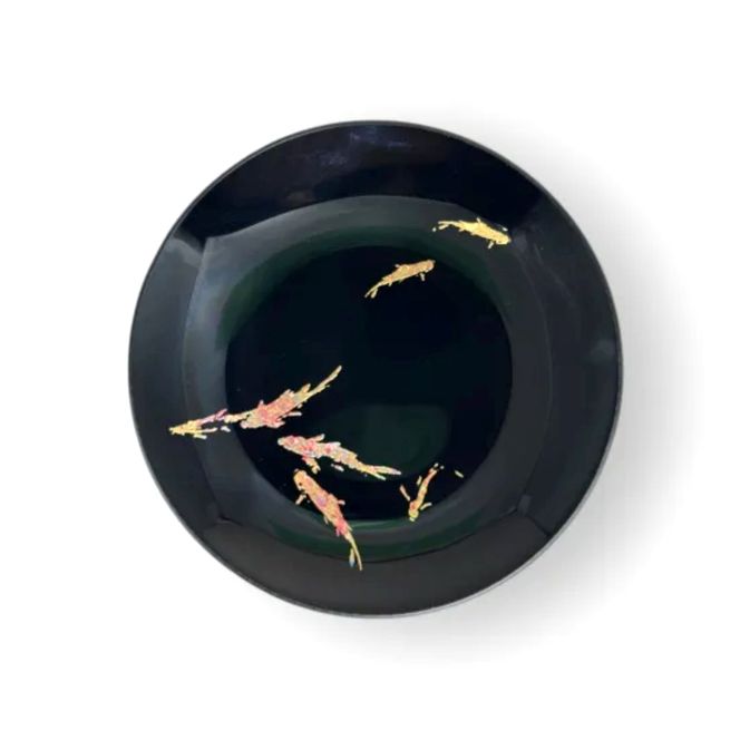 丸小皿 鯉 漆黒 ［NF267］ 303446_CU90099VC04