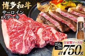 牛肉 博多和牛 サーロインステーキ 250g 3枚 計750g [株式会社くしだ企画 福岡県 筑紫野市 21761082] サーロイン ステーキ 和牛 ステーキ肉