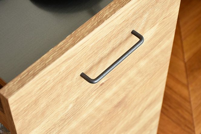 グラーデ 39 ストックカウンター NA【ナチュラル 完成品 特殊鋼板 ストック収納 ワゴン 省スペース 作業台】(H062342)