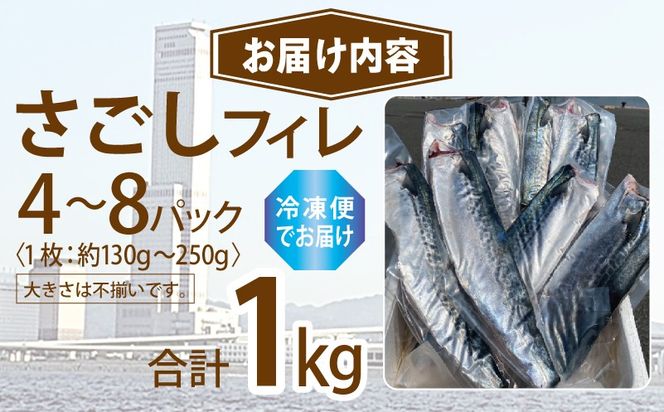 099H3890-1 さごしフィレ 合計1kg以上 【小分け 切り身 海産 魚 お弁当 焼き魚 冷凍 惣菜 焼くだけ 訳あり サイズ不揃い 圧倒的企業努力】