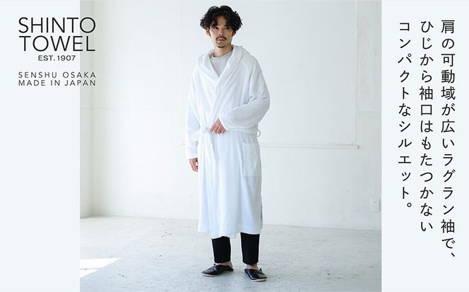 099H4018 SHINTO TOWEL「ユキネ・バスローブ」Lサイズ（ホワイト）オーガニックコットン100%