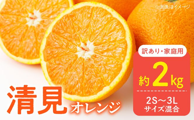 DZ6227_訳あり 家庭用 きよみ 清見オレンジ 和歌山 有田 2S～3Lサイズ混合 2kg