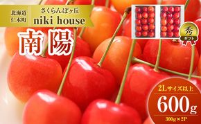  [先行受付] さくらんぼ 南陽 2Lサイズ 以上600g（300g×2パック）化粧箱入 サクランボ チェリー フルーツ 果物 果物類 ギフト 贈答品 北海道 仁木町 仁木 [小林信幸]