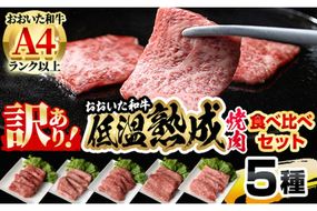 ＜訳あり＞おおいた和牛 お試し 食べ比べ 焼肉 5種 セット (合計 350g ・ 70g × 5種 ) 小分け 焼肉 国産 牛肉 肉 低温熟成 A4 和牛 ブランド牛 BBQ 冷凍 大分 大分県 佐伯市 ふるさと納税 【DH251】【(株)ネクサ】