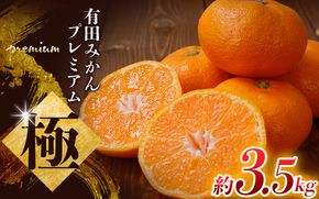 ＼光センサー選別／極 有田みかんプレミアム 約3.5kg【光センサー 高糖度選別品】2S～Lサイズ 有機質肥料100% ※2026年11月～2027年1月に順次発送予定 ※北海道・沖縄・離島への配送不可 【nuk168C】