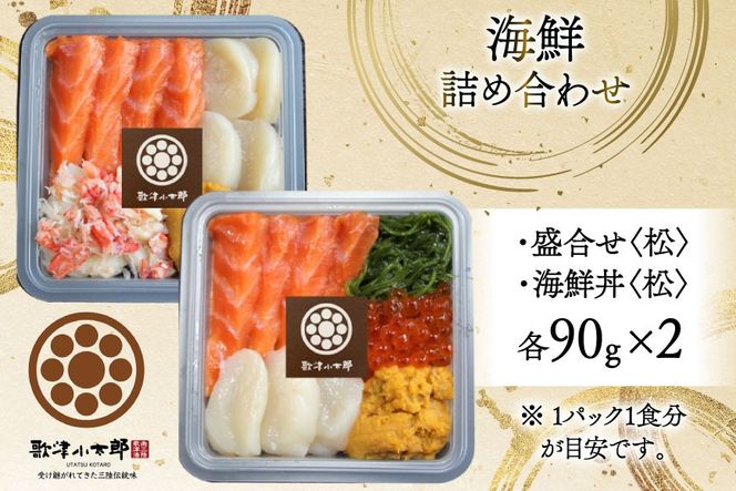 海鮮 詰め合わせ 漁師めし 〈松〉 2パック セット [橋本水産食品 宮城県 南三陸町 m304amh590031] 魚介 魚介類 魚 海鮮 海鮮丼 丼 サーモン 銀鮭 鮭 帆立 ほたて いくら めかぶ 小分け 個包装 冷凍 三陸 蟹 カニ うに 雲丹