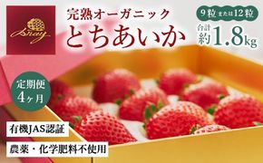 【定期便4ヶ月】完熟オーガニックとちあいか 9粒または12粒 ※2025年12月上旬～2026年4月下旬頃に順次発送予定