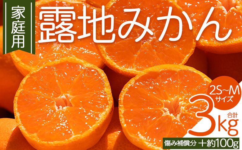 みかん [2026年10月下旬発送]露地みかん(2S〜Mサイズ) 3kg 家庭用 (傷み補償分 +約100g) - 果物 くだもの フルーツ 果実 柑橘 かんきつ 蜜柑 みかん om-0001