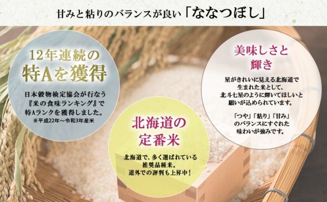 定期便 隔月3回 北海道産 ななつぼし 無洗米 15kg 米 特A 白米 お取り寄せ ごはん 15キロ 5kg ×3袋 道産米 ブランド米 まとめ買い お米 ようてい農業協同組合 ホクレン 送料無料 北海道 倶知安町