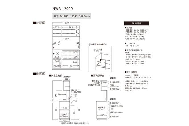 キッチンボード NWB-1200R  [No.1083]