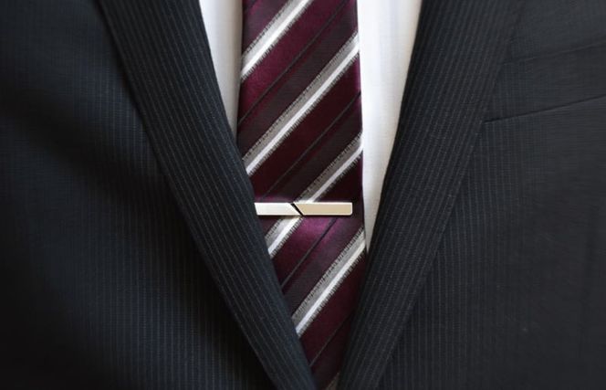 tav0072 ジオメトリック・ネクタイピン シルバーカラー