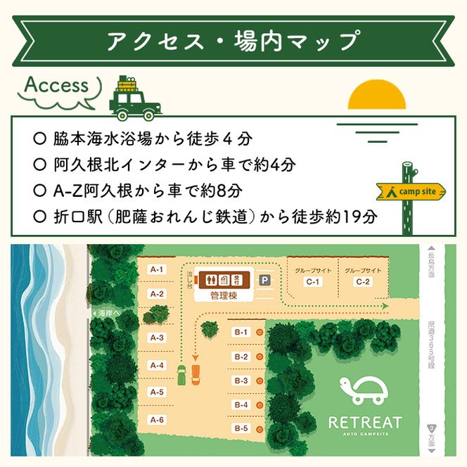 ＜サイトC＞ コースタルパークリトリート テントサイト利用券 (1泊/12名) チケット 宿泊券 自然 体験 サンセット キャンプ キャンプ場 キャンプサイト テントサイト オートサイト シャワー完備 トイレ完備 【コースタルパークリトリート】akn106-11