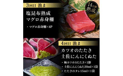 【CF-R7hbk】t111kgp-tka　漁ま＆天下味“土佐人気料理店”芸西村本気の5か月定期便（おひとり様満喫用）／1回目：カツオのたたき 銀象シリーズ、2回目：赤白ホルモン、3回目：塩昆布熟成赤身、4回目：カツオのたたき 土佐にんにくぬたシリーズ、5回目：うなぎの蒲焼〈並〉