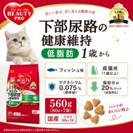 日本ペットフード ビューティープロ キャット 下部尿路の健康維持 低脂肪 1歳から 560g（80g×7袋入）×10袋（ケース） キャットフード