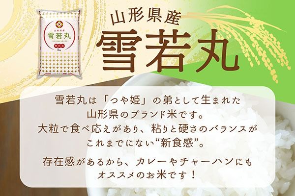 【新米受付】令和8年産 雪若丸 無洗米 10kg 5kg×2袋 2026年産 ブランド米 米 国産 単一原料米 山形 庄内平野【R8.10月以降発送開始/入金期限：2026年9月15日】