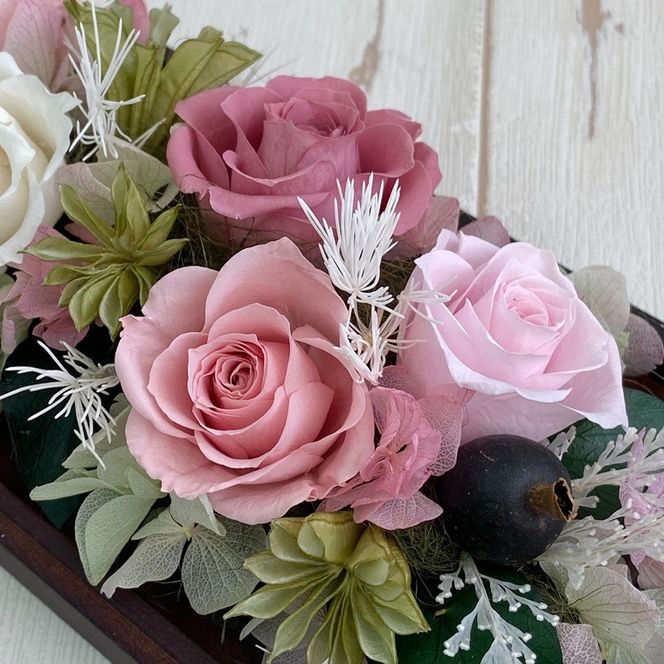 プリザーブドフラワー　シュクレ　ピンク　春日部市　シュガーパイン(AJ256)