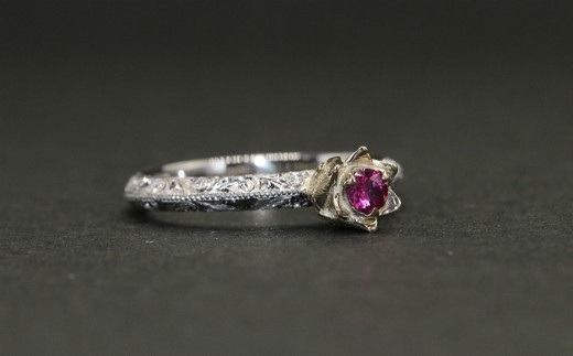 チューリップリング（プラチナ）【号数：７号～１５号】　レディース 女性 pt ジュエリー 指輪 リング 富士川町