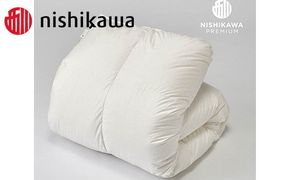 ［西川］羽毛掛けふとん/ポーリッシュマザーグース手選別ダウン95％/海島綿/シングル/配色ホワイト【P250W】（滋賀県　近江八幡市）