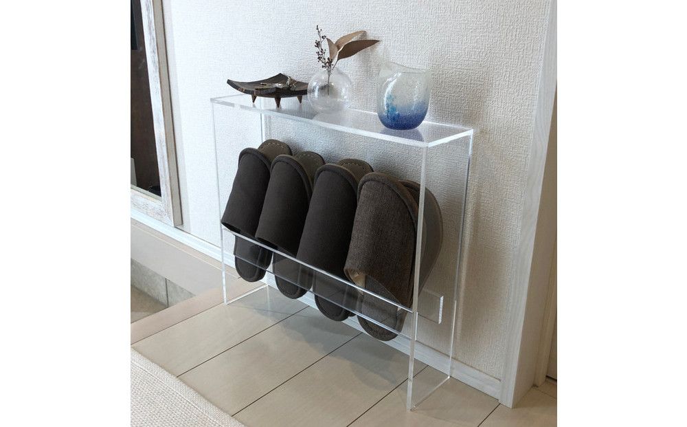 スリッパラック アクリル製 4足収納 1台 川崎市自社工場一貫生産品 141305_MH14