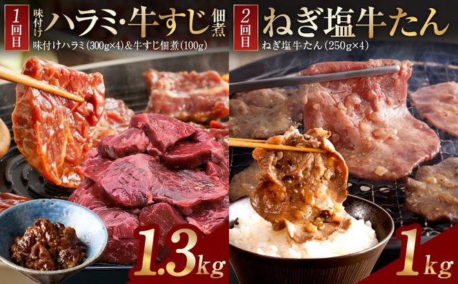 G4758 アキラ商店 肉三昧 プレミアム 定期便 全6回【毎月配送コース お楽しみ 焼肉 ていきびん 焼くだけ 小分け BBQ やきにく 数量限定】