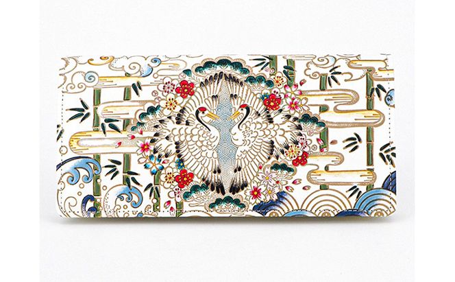 長財布 スッキリ大人の財布 束入れ むかい鶴 文庫屋大関 お札を折らない 財布 レディース レザー 本革 革 文庫革 薄い スリム 軽量 スリム財布 レディース財布 お財布 札入れ 札束入れ 日本製 和風 東京 墨田区