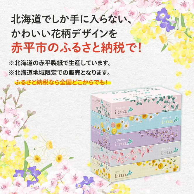 定期便 2ヵ月連続お届け エリエール ハーフサイズ 収納に便利 コンパクト 少量6パック i:na 北海道 ティシュー 150組 5箱 6パック 計30箱 イーナ ティッシュペーパー 防災 常備品 備蓄品 消耗品 日用品