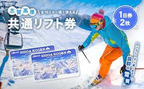 2026-27 志賀高原スキー場共通リフト券 1日券2枚【スキー場 共通 リフト券 志賀高原 スキー スノーボード リフト チケット 志賀高原全山 アウトドア スポーツ 旅行 長野県 長野 】 