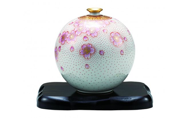 九谷焼 4号花瓶・金襴手桜 172111_CY2063