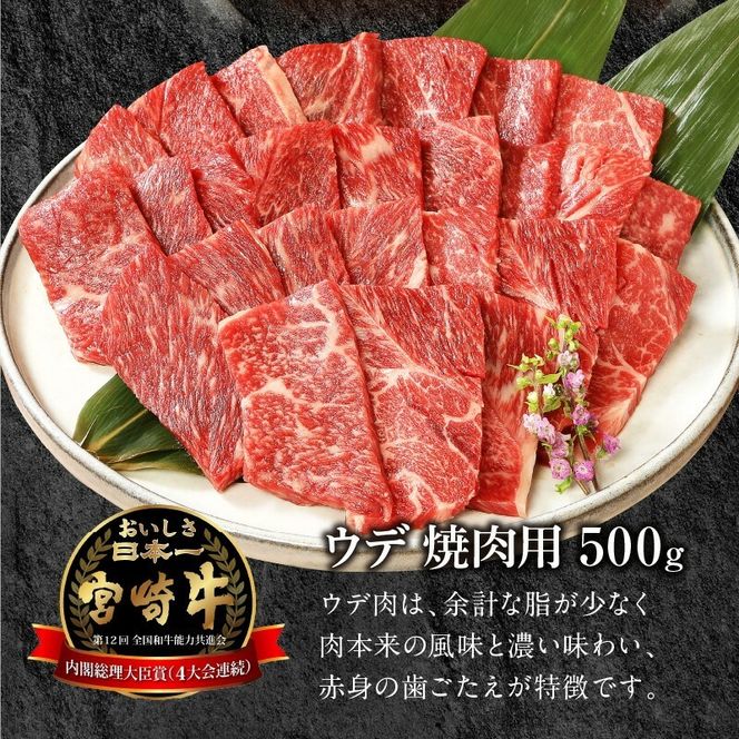 宮崎牛ウデ焼肉用500g N0147-YA772