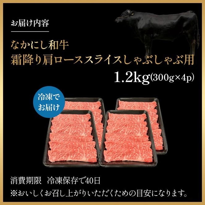 宮崎県西ノ原牧場・なかにし和牛霜降りしゃぶしゃぶロース 1.2kg（国産 牛肉 肉 黒毛和牛 お肉 しゃぶしゃぶ用 焼肉 人気 ロース 霜降り)