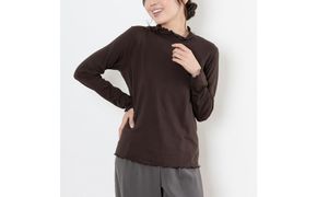 レディースハイネックカットソー 長袖 ブラウン M 312011_CS001VC02