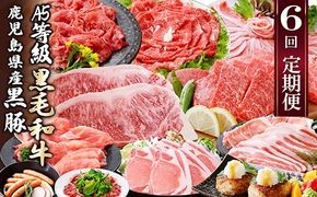 定期便(6回)A5・A4等級黒毛和牛・黒豚etc FF-0061 【1166779】