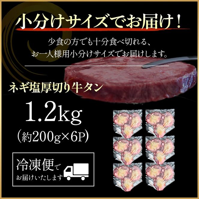 特製ネギ塩だれの厚切り牛タン 1.2kg （肉 牛肉 牛タン 厚切り タン 塩だれ ネギ ヘルシー 人気 宮崎県）