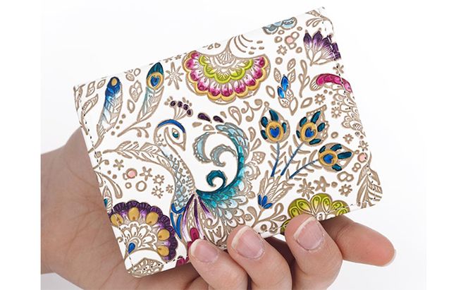 【文庫屋大関】箱まち小銭入れ　孔雀【皮革工芸品】 ファッション小物 財布 民芸品 