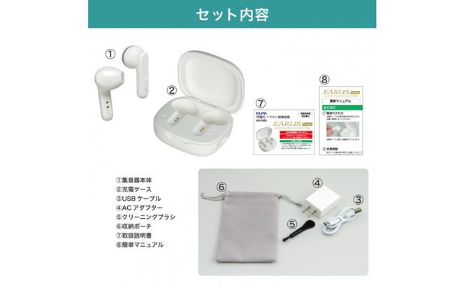 集音器　イヤリスチャージ　イヤホン型両耳　AS-E003 272183_AZ184