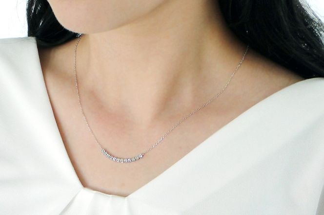 Pt900【0.40ct】ライン ダイヤモンド ネックレス ペンダント EmN0033 SWCJ006-pt