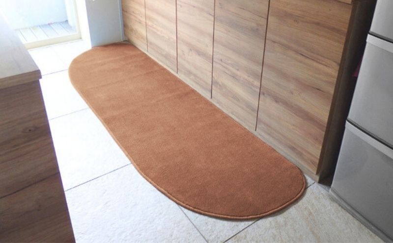 diw0235 北欧風キッチンマット ラグマットタイプ 65×210cm ゆりかご型 オーカー 抗菌防臭 SEK 織人しきもの屋工房