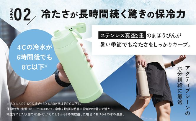 象印 ステンレスクールボトル 「 TUFF 」 SDKA100-HM ミスティグレー 272183_AK189VC04