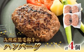 九州産黒毛和牛のハンバーグ(100g×2個入り)×2パック N0105-YA0302