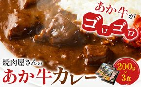 焼肉屋さんのあか牛カレー 600g (200g×3食) 白水乃蔵《30日以内に出荷予定(土日祝除く)》 あかうし 赤牛 あか牛 牛 カレー 南阿蘇村 肉---sms_fhakkr_30d_r7_14500_3p---