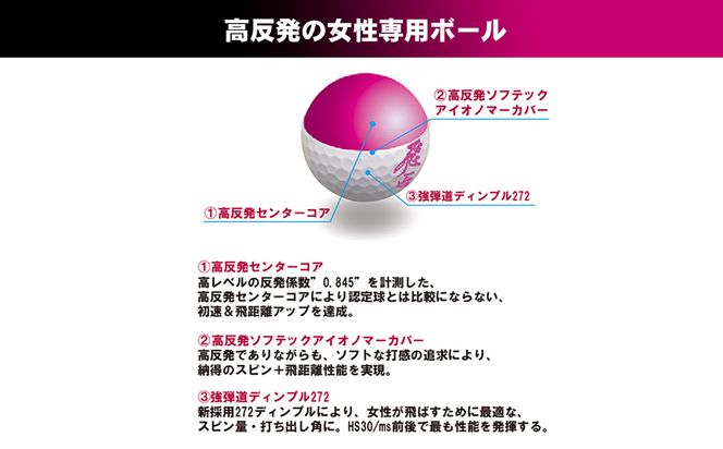 ワークスゴルフ「飛匠プレミアムレディ」ピンク  [ゴルフボール]