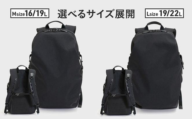 yezoLABO Momonga ユーティリティバックパック M No.8800377 ファッション小物 リュック 黒 通勤 通学 社会人 学生 出張 PCが入る ファイル収納 エキスパンド機能 日本製 国産 北海道 赤平市