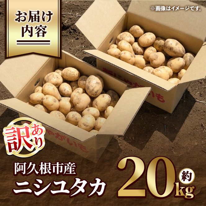 ＜先行予約受付中！2026年12月以降順次発送予定＞訳あり！じゃがいも ニシユタカ(20kg) 国産 鹿児島県産 阿久根市産 じゃがいも ジャガイモ 芋 ポテト にしゆたか 訳アリ 野菜 ポテトサラダ コロッケ 常温 常温配送 【慶越農園】akn107-08