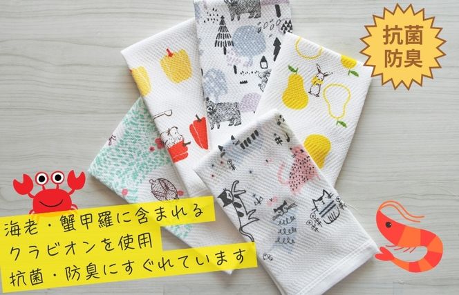 010B1857 【無地熨斗】抗菌防臭！ふきぴか キッチンタオル 5枚セット （ギフト仕様 デザインおまかせ）