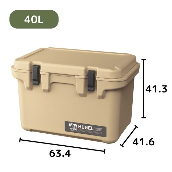 クーラーボックス 大型 40L HUGEL ベージュ アイリスオーヤマ 高保冷 保冷 長時間 大容量 保冷ボックス アイスボックス 保冷コンテナ 保冷バッグ クーラーバッグ アウトドア キャンプ BBQ バーベキュー 部活 TC-40 アイリス 宮城 宮城県 大河原町