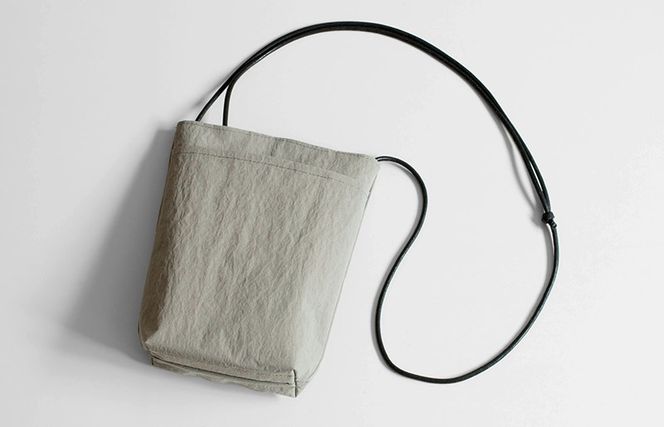 G2849 ミニショルダーバッグ KONBU(R)【グレー 撥水素材 ナイロン生地 日本製 軽量 ファッション】