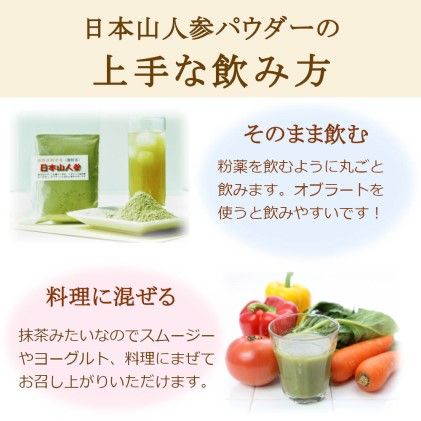 ★希少★日本山人参（葉と茎の粉末） 2袋 飲料類 お茶 野菜/人参 