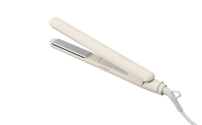 ストレートアイロン HIR-MS102-W オフホワイト ヘアアイロン ストレート 軽量 ストレートアイロン コンパクト 海外対応 セラミックコーティング ヘアーアイロン 5段階温度調節 スリム ヘアケア プレゼント ギフト MiCORA ミコラ アイリスオーヤマ